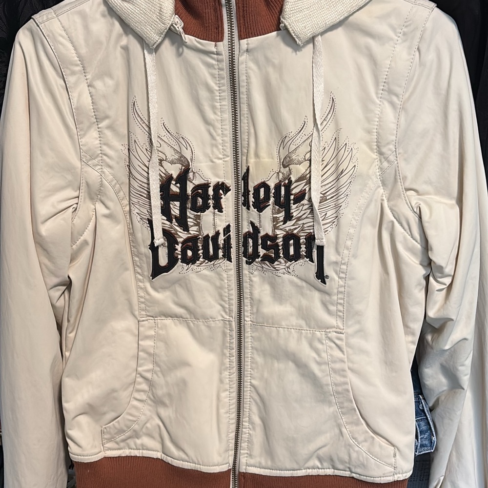 Harley-Davidson Cream and Brown Jacket